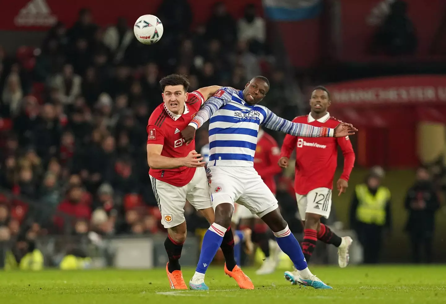 Maguire in action against Reading. (Image