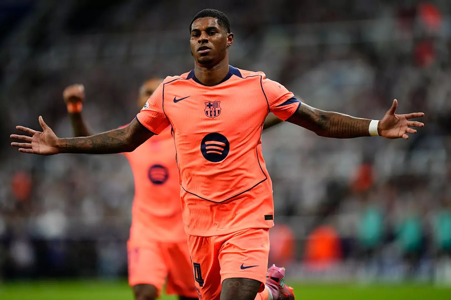 Marcus Rashford scored two during Barcelona's Champions League clash with Newcastle United. (Image: Jose Breton/Pics Action/NurPhoto via Getty Images)