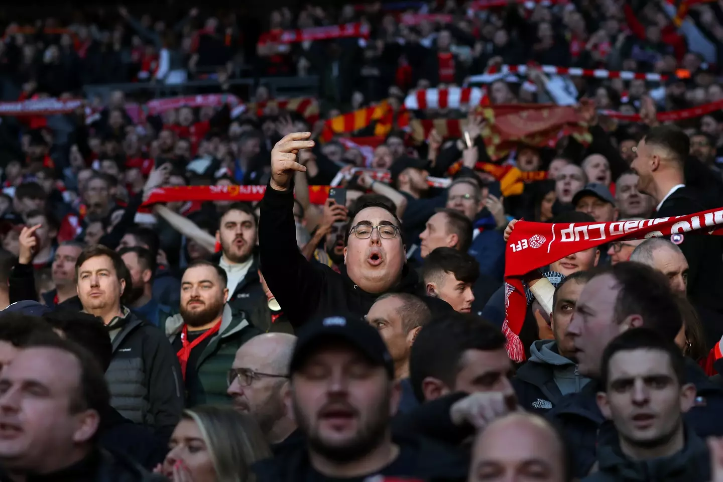 Liverpool fans have previously booed the national anthem. (Image: Getty)