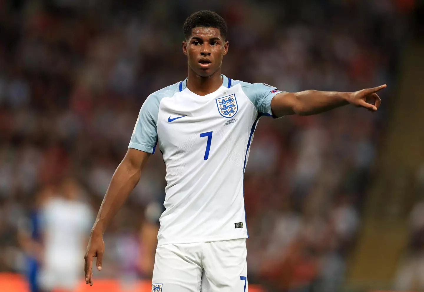 Marcus Rashford in England colours in 2017 (Alamy)