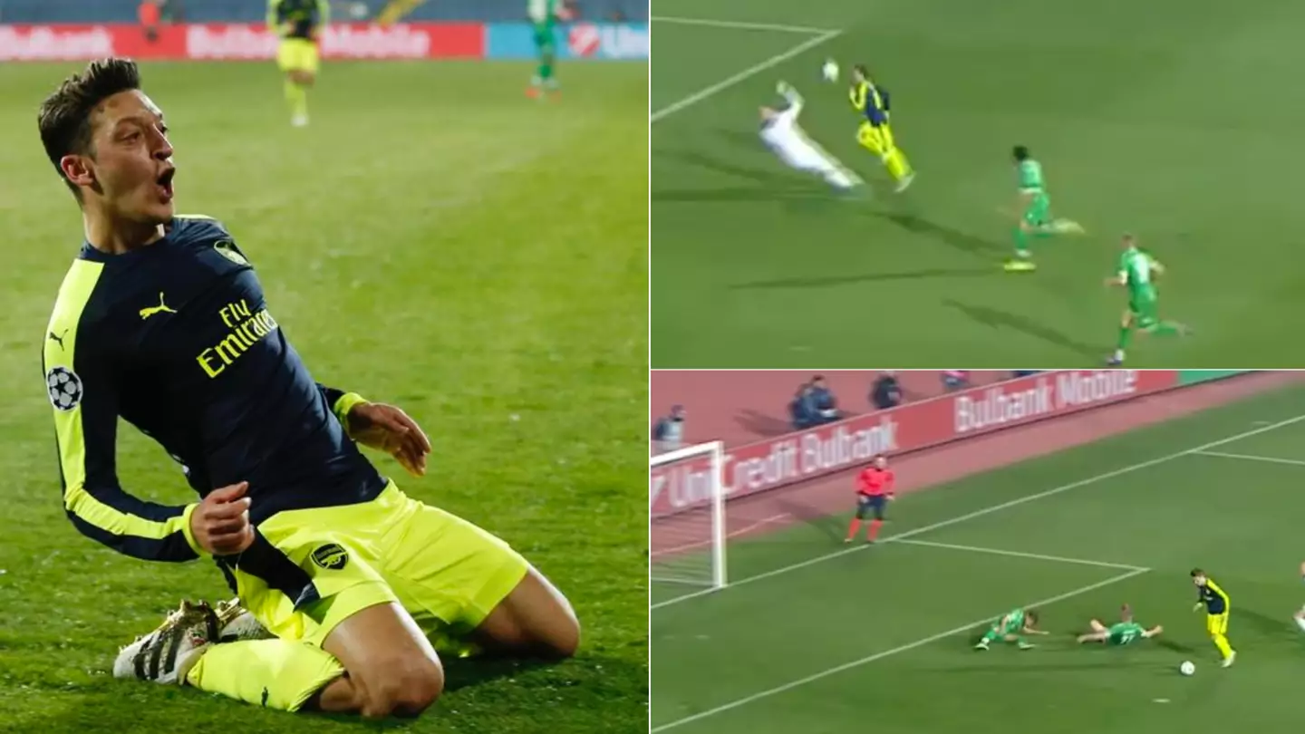 Mesut Ozil's solo goal for Arsenal against Ludogorets is still unreal, he sat down the whole defence