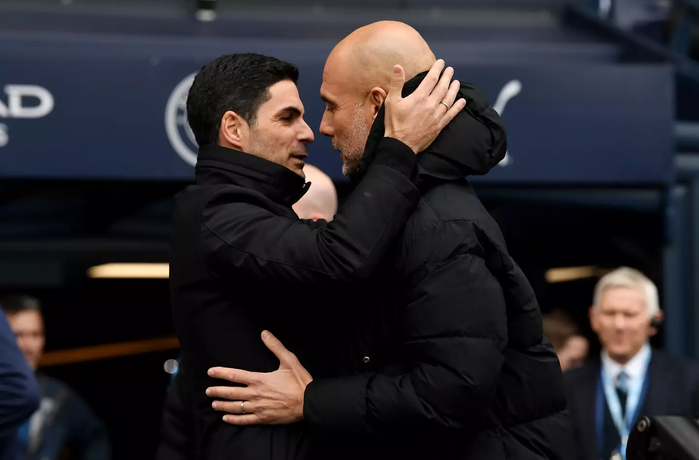 Pep Guardiola and Mikel Arteta. (
