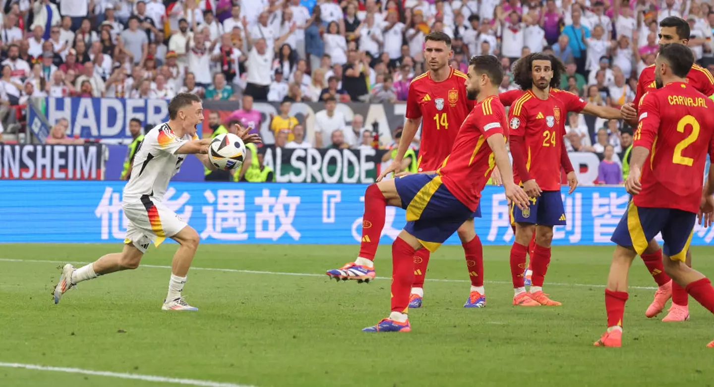 Germany were outraged after Cucurella committed a handball in the box at Euro 2024. (Image: Getty)