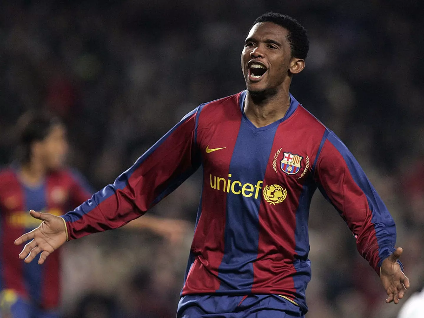 Samuel Eto'o pictured in action for Barcelona in 2007 (Image: Getty)