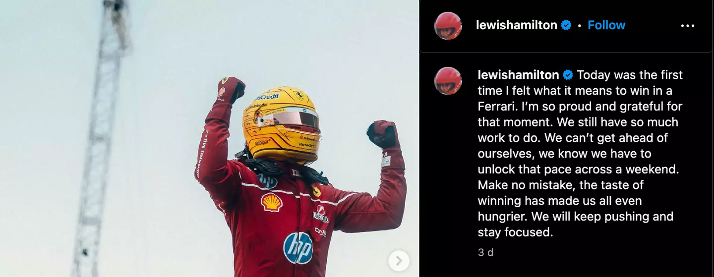Lewis Hamilton won the Chinese Grand Prix sprint race (Image: Getty)
