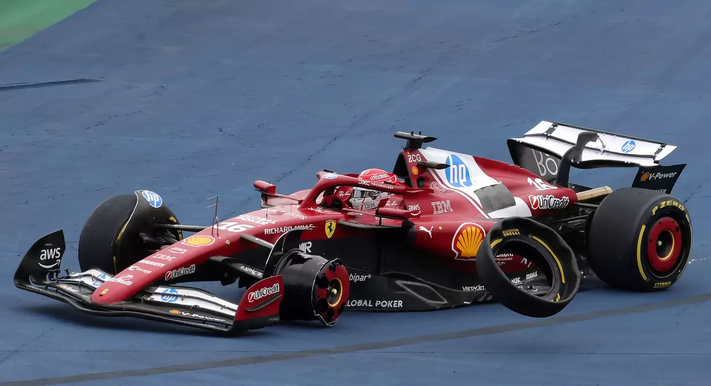 Leclerc was forced to retire following the crash. Image credit: Getty