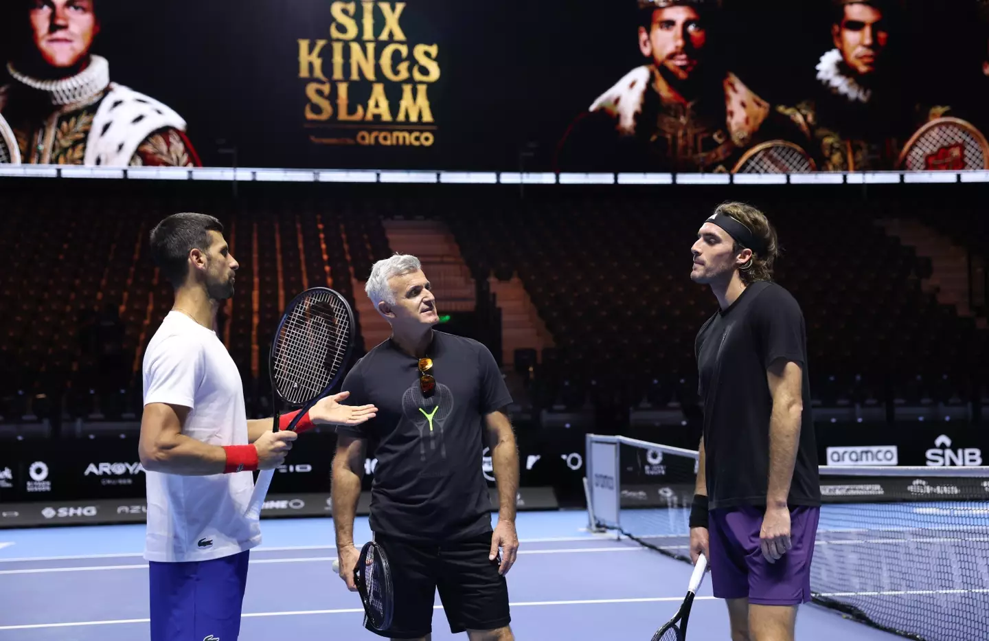 Novak Djokovic at the Six Kings Slam. Image: Clive Brunskill / Staff via Getty