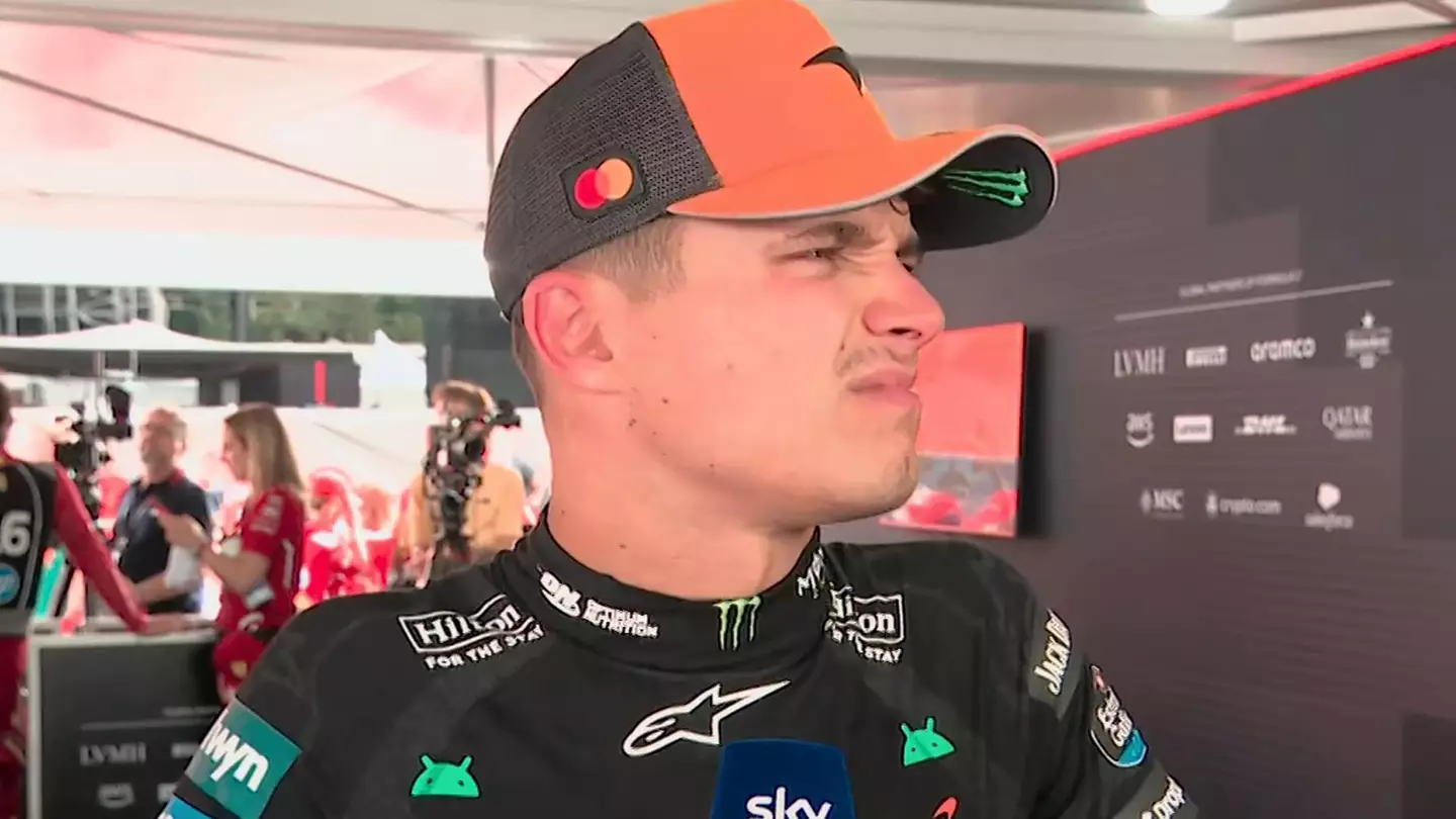Lando Norris gives telling interview after finding out Max Verstappen comment was picked up by Sky Sports microphones