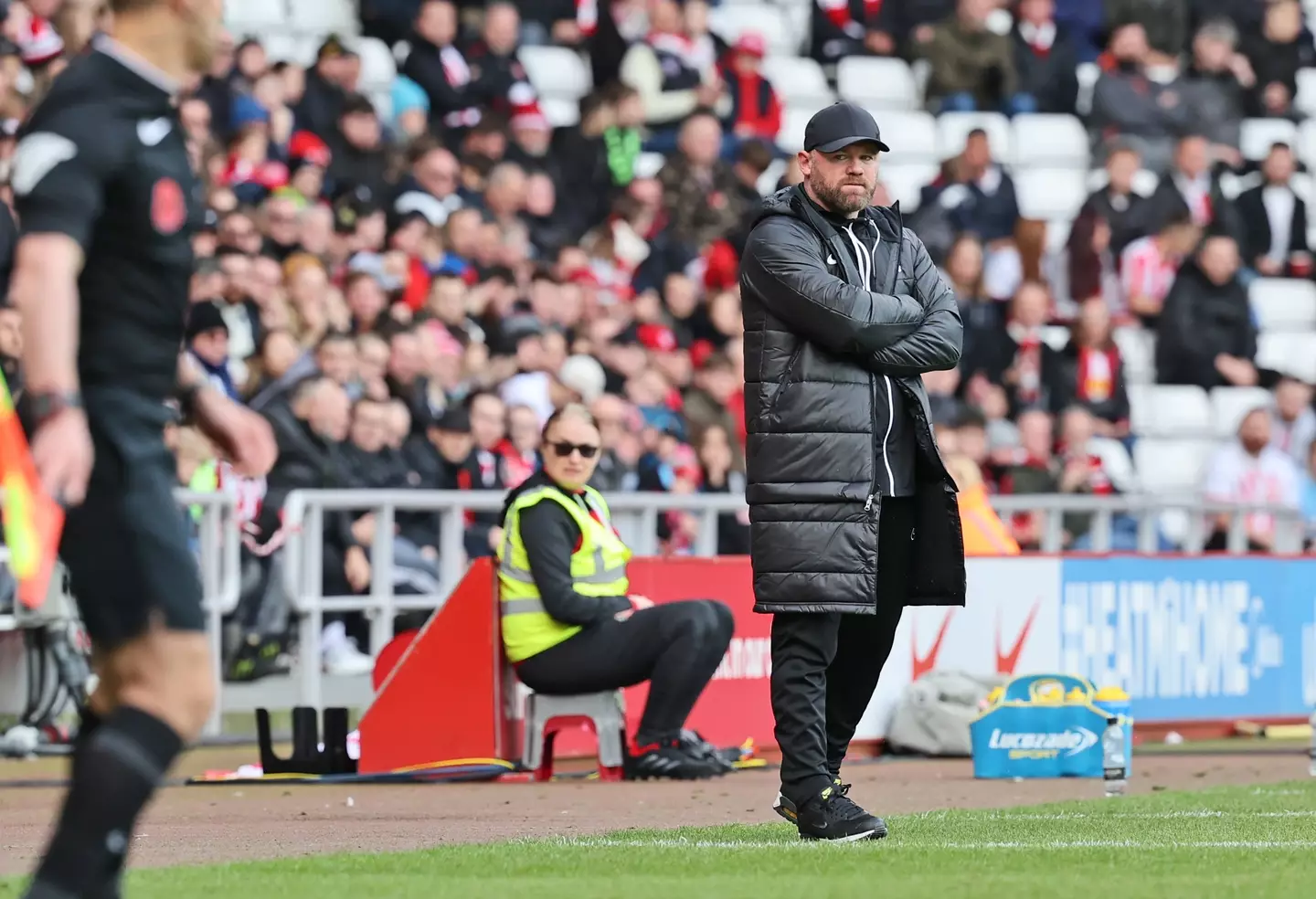 Wayne Rooney on the touchline during his spell as Birmingham City manager. Image: Getty