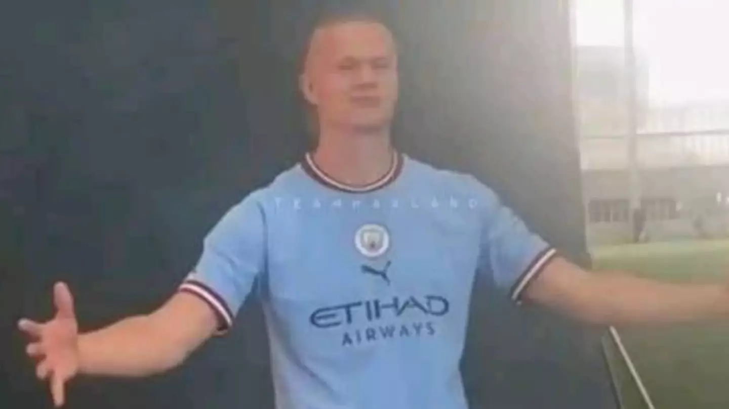 Erling Haaland Full Kit Photoshoot Leaked Ahead Of Manchester City Unveiling