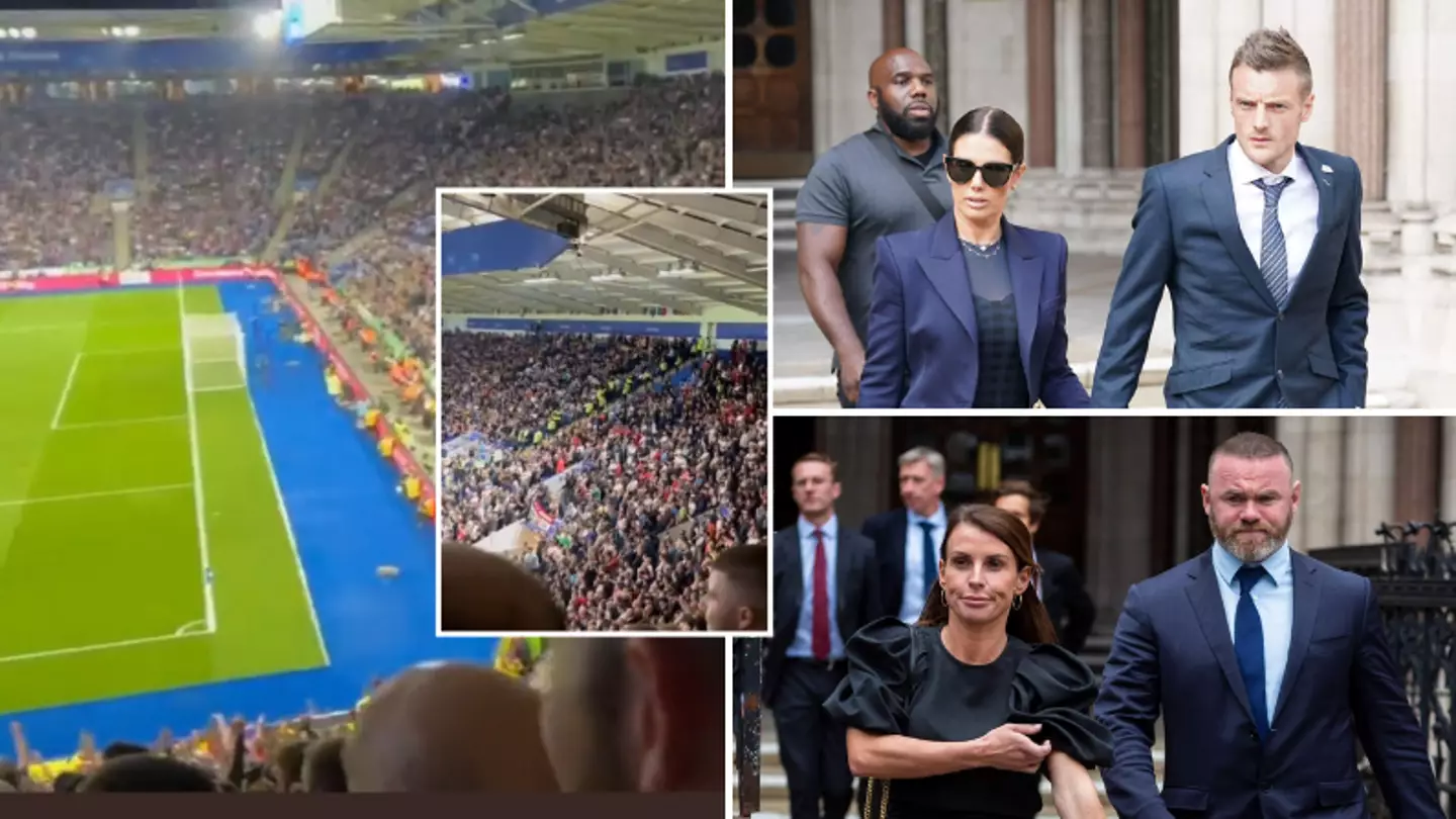 Man United fans taunt Jamie Vardy with 'your wife is a grass' and 'Rooney' chants over 'Wagatha Christie' trial