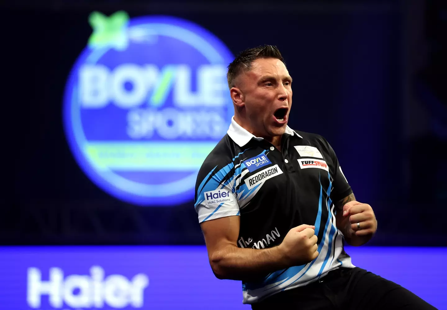 Gerwyn Price beat James Wade at the Grand Slam of Darts. (Image: Getty)