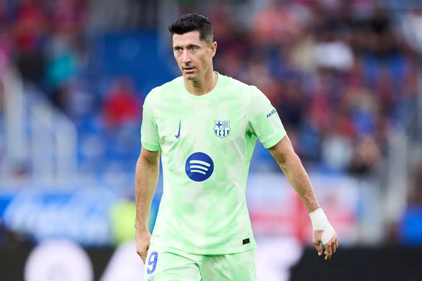 Robert Lewandowski in action for Barcelona. Image: Getty