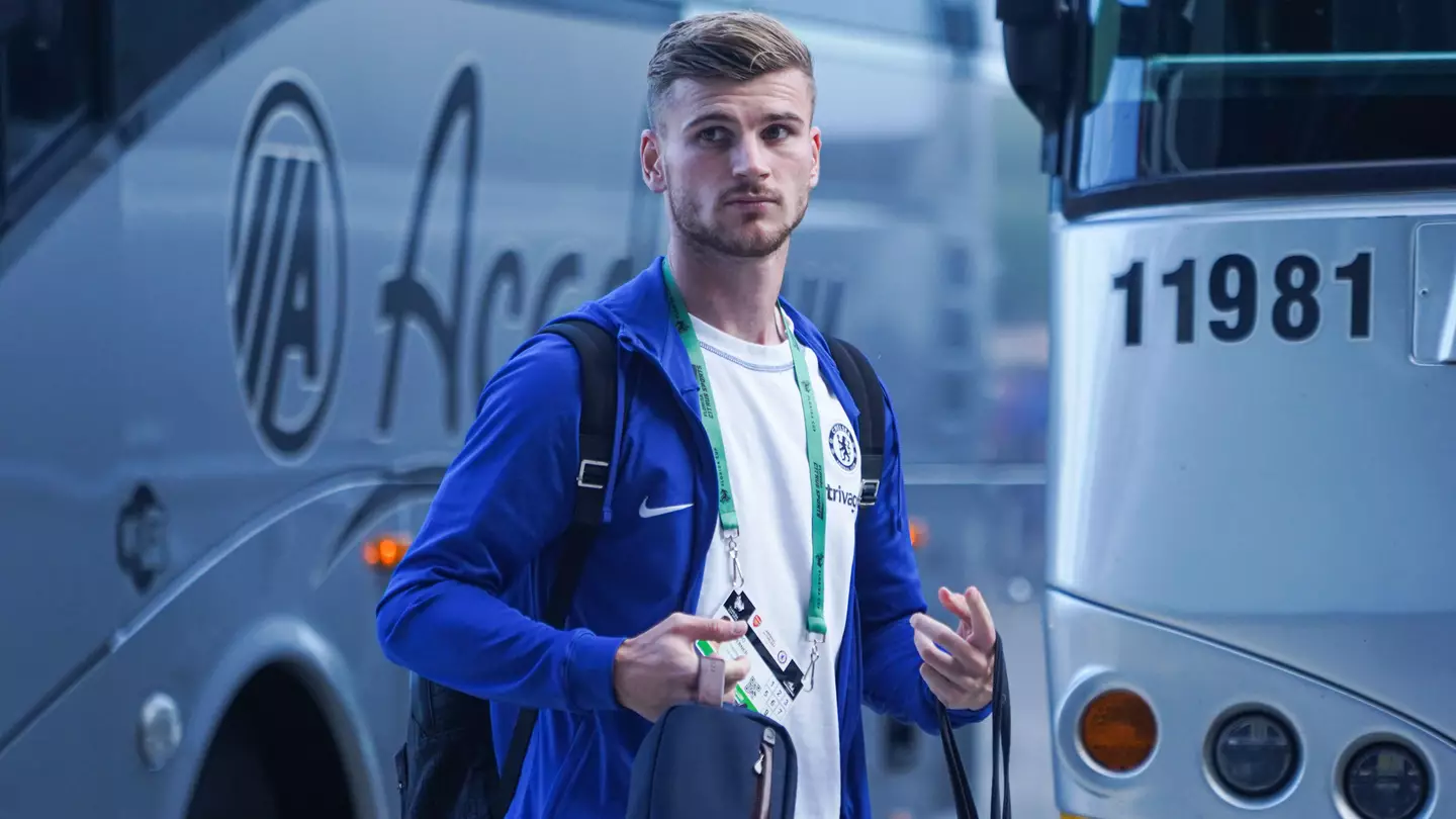 Chelsea player Timo Werner arriving at Camping World Stadium in America. (Alamy)