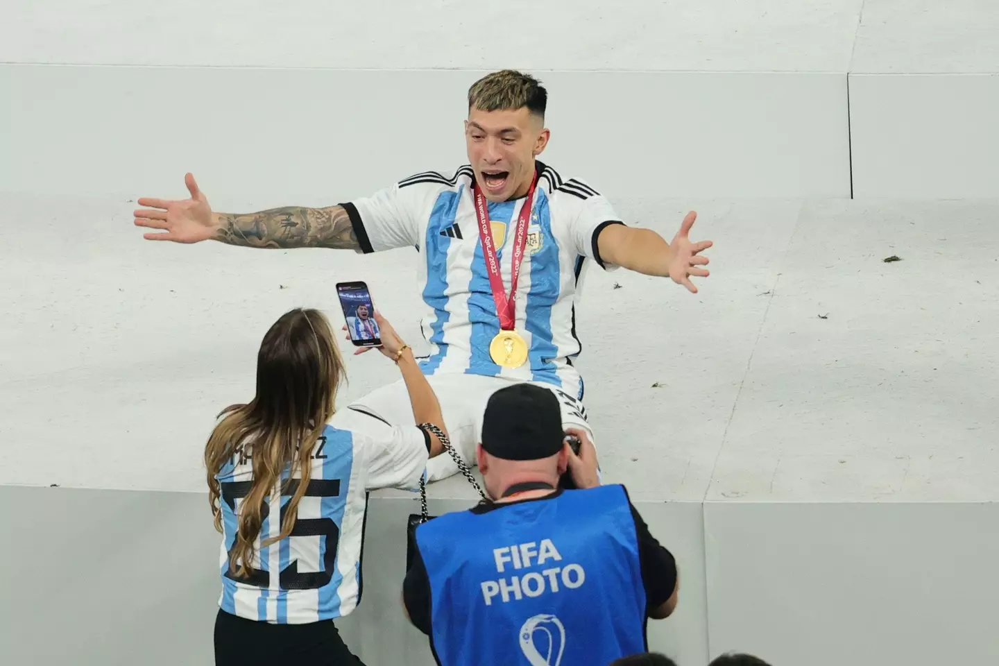 Martinez with his winner's medal. (Image