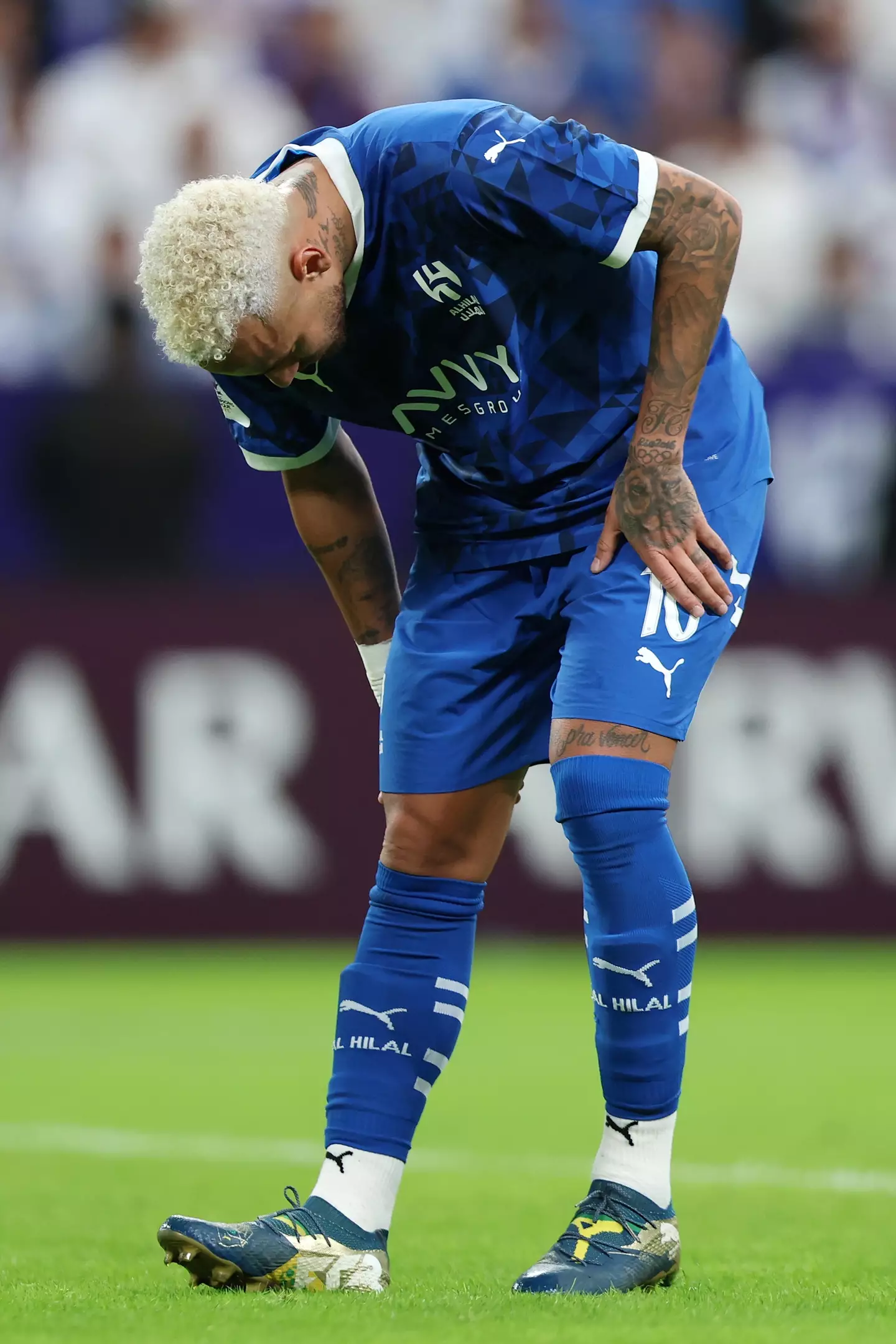 Neymar has suffered another injury as his Al Hilal nightmare continues. Image: Getty