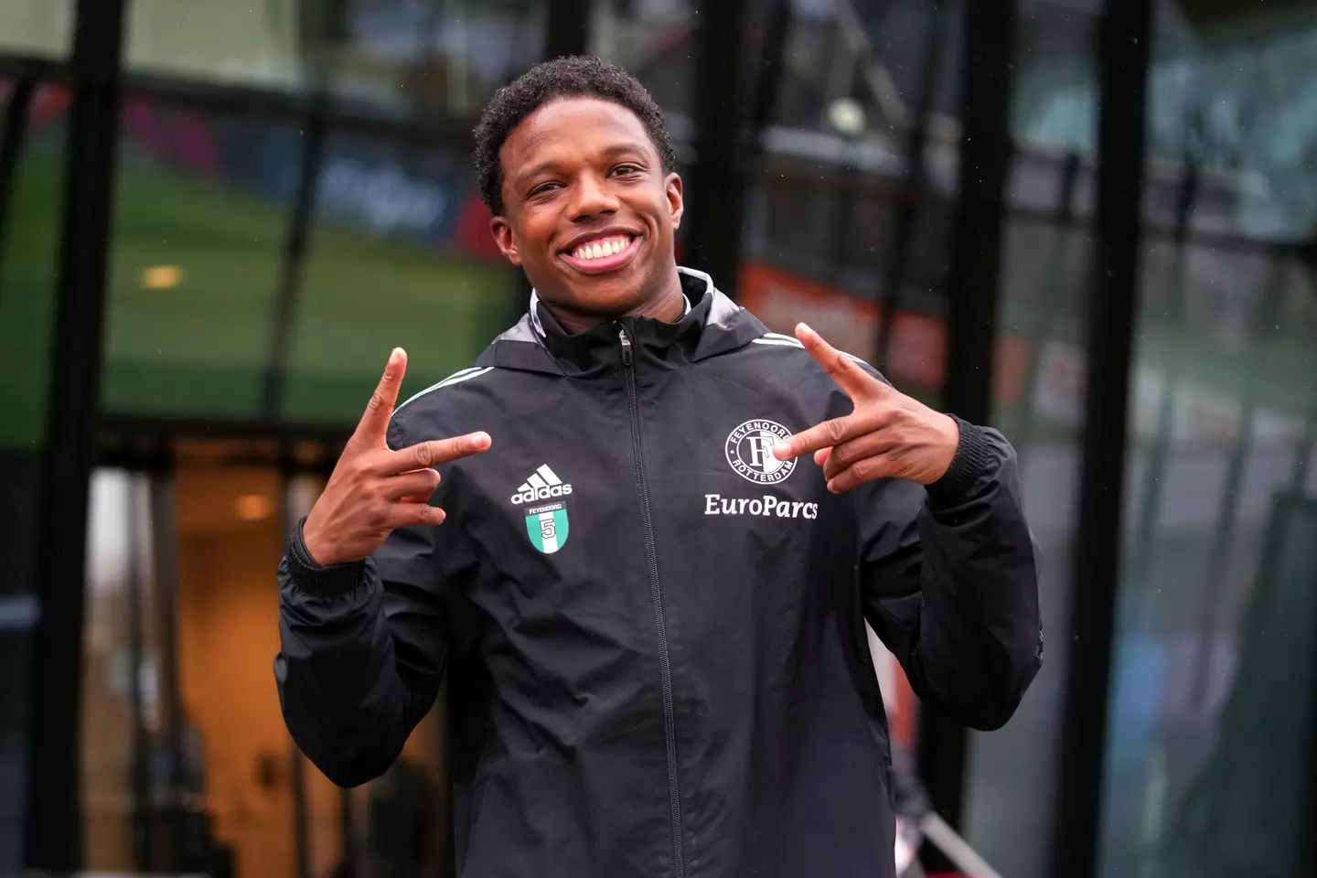 Tyrell Malacia of Feyenoord during the training at 1908 on 6 April 2022 in Rotterdam. (Alamy)