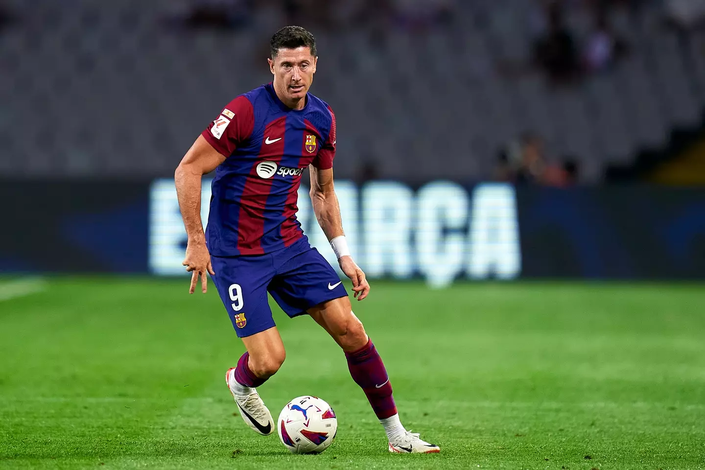 Lewandowski is currently leading the line for La Liga giants Barcelona. (Image