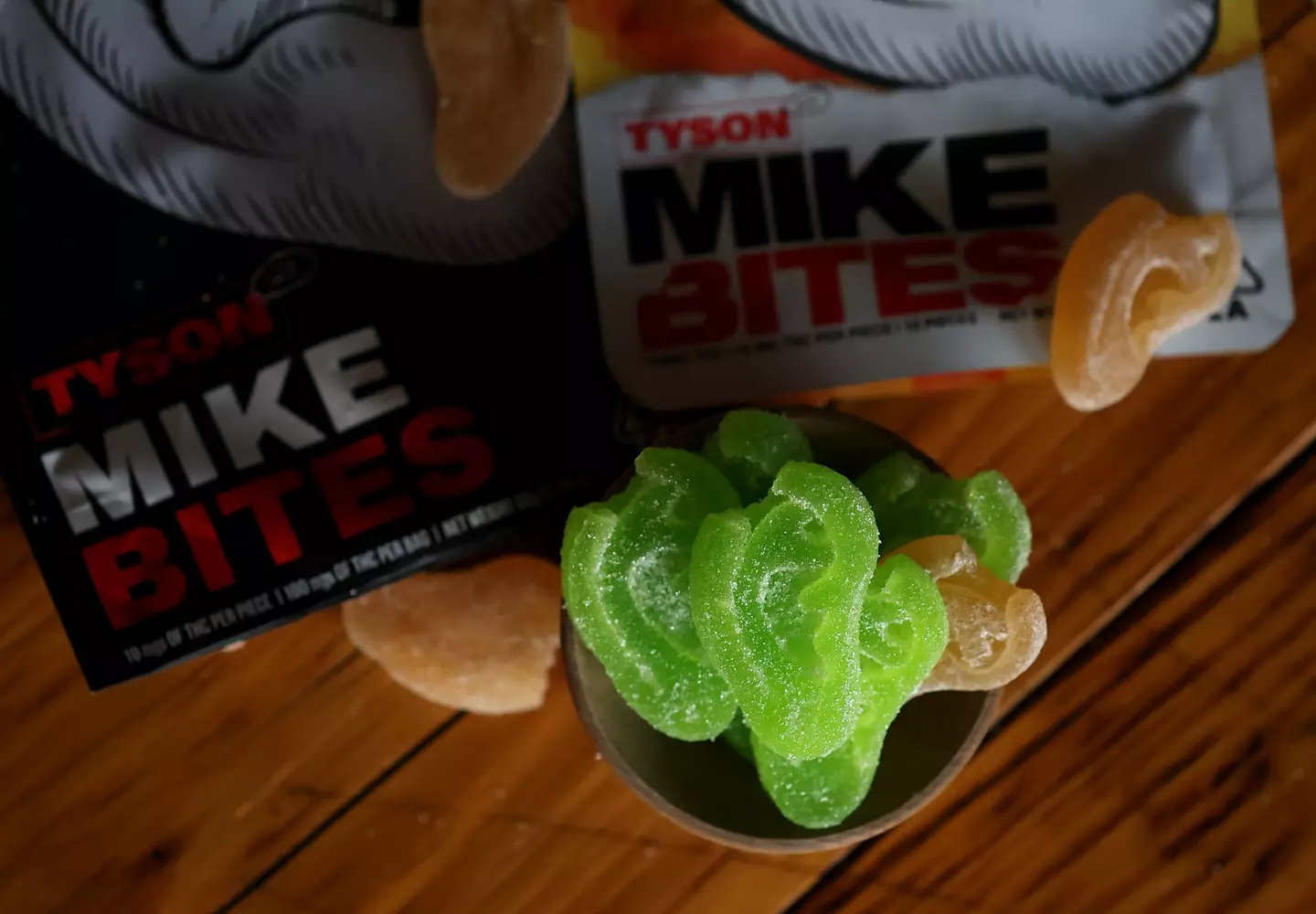 Mike Tyson's cannabis-infused sweets. Image: Getty