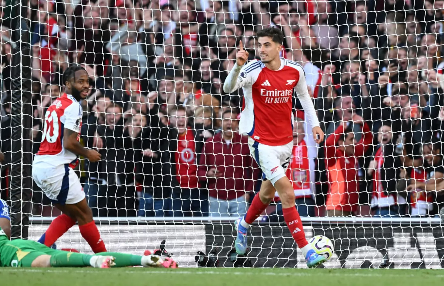 Kai Havertz scored Arsenal's fourth goal against Leicester City to seal the victory on Saturday. (Image: Getty)