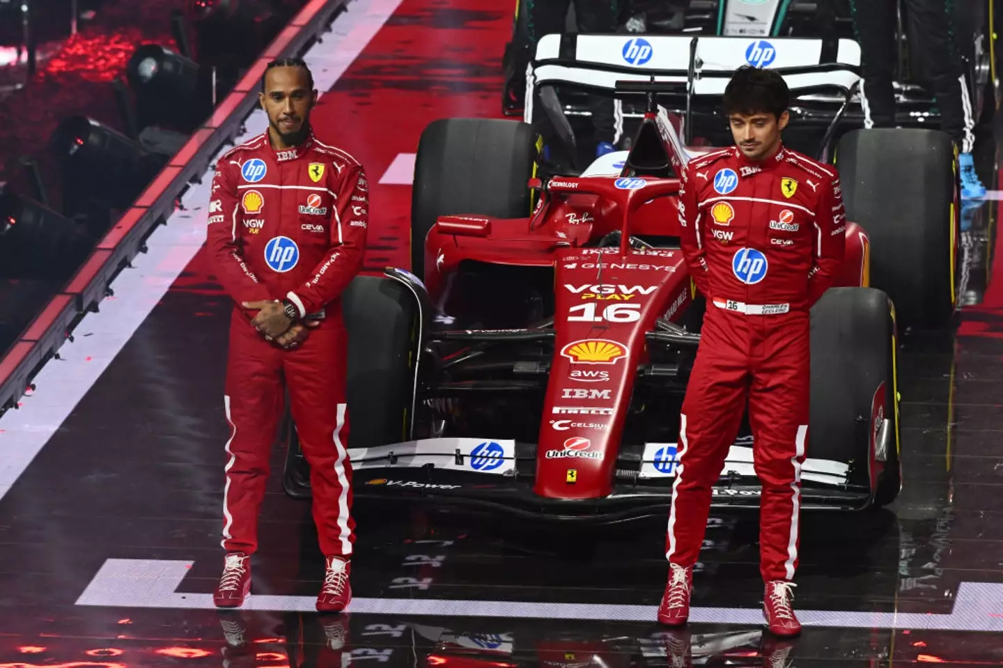 Ferrari revealed their 2025 Formula One car at the F1 75 event in London's O2 Arena. (Image: Getty)