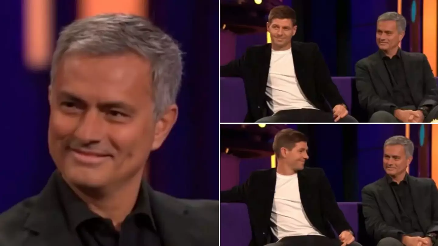 Footage of Jose Mourinho being asked what happened when he tried to 'woo' Steven Gerrard as they sat together is going viral