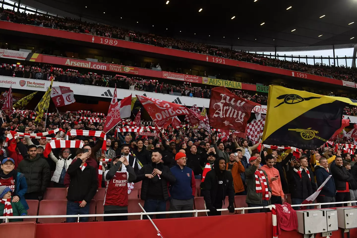 Arsenal fans at The Emirates
