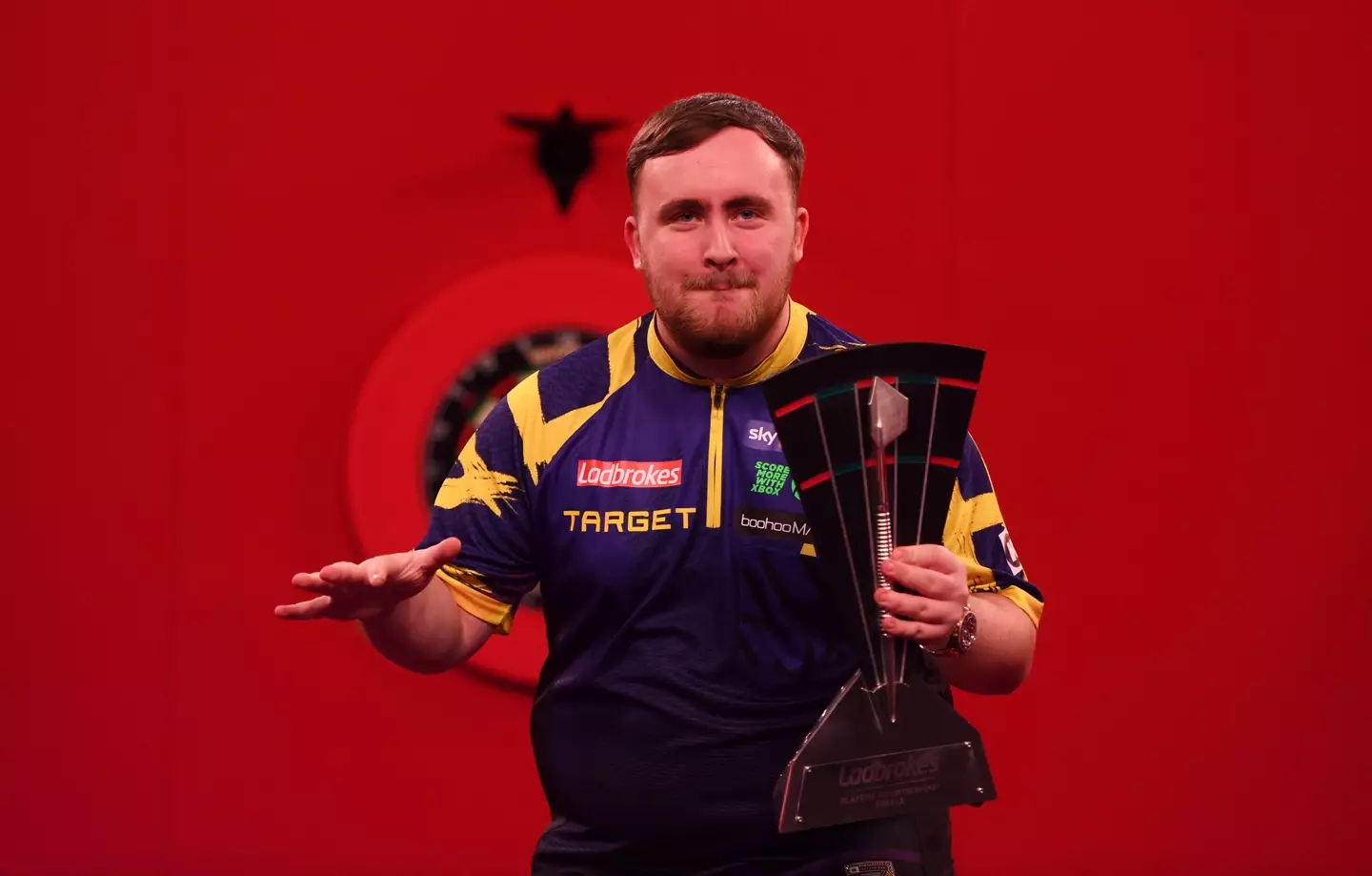 Luke Littler looks to defend his world title at Alexandra Palace. Image: Getty