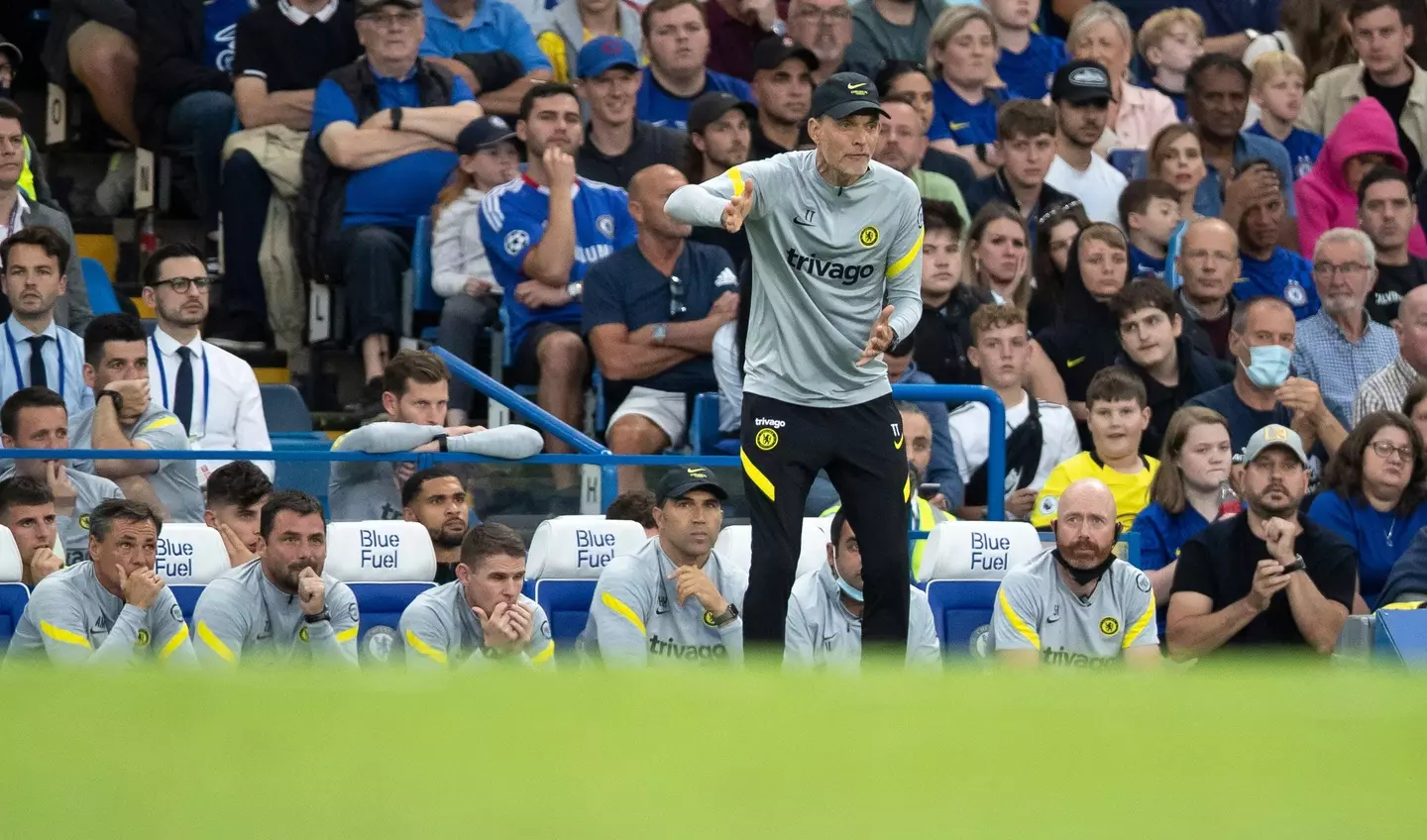 Chelsea's manager Thomas Tuchel reacts during the Premier League match between Chelsea and Aston Villa. (Alamy)