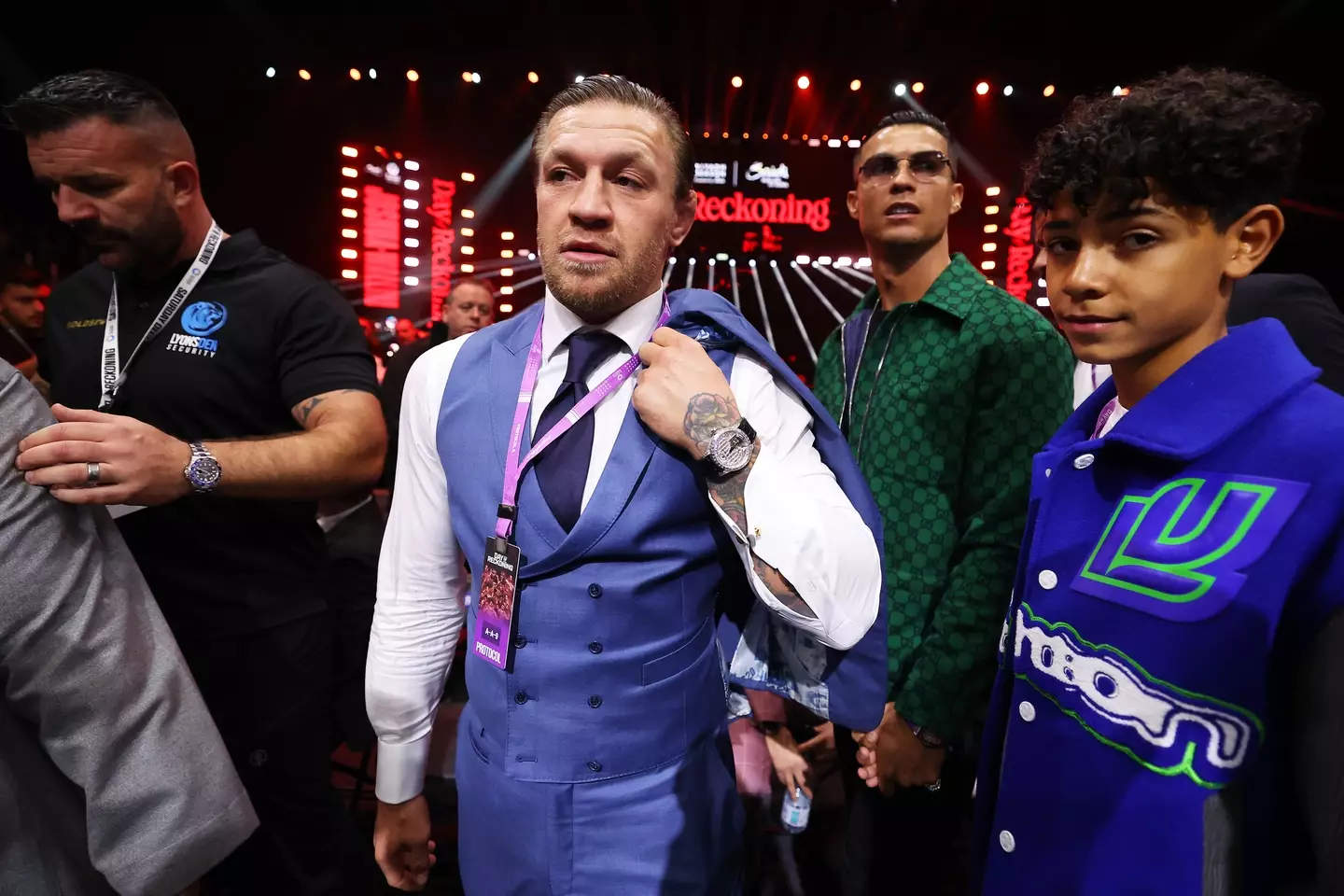 Conor McGregor arrives for the 'Day of Reckoning' card in Saudi Arabia. Image: Getty