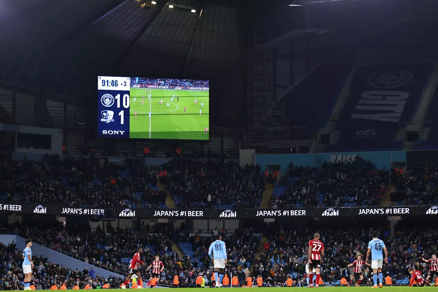 Man City trounced League One Exeter City 10-1 in the third round. Image: Getty