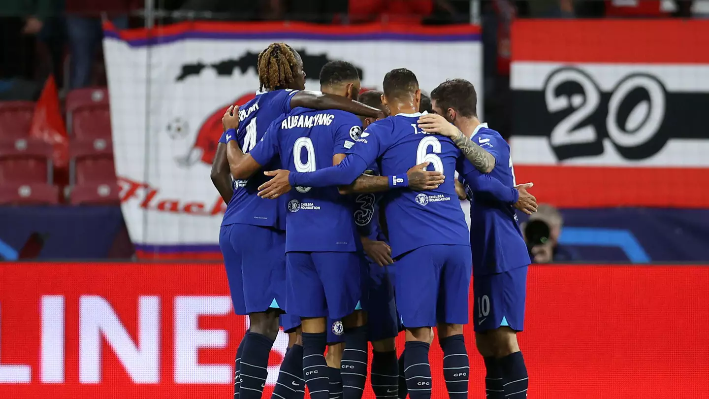 Chelsea celebrate Mateo Kovacic's goal against FC Salzburg. (Alamy)