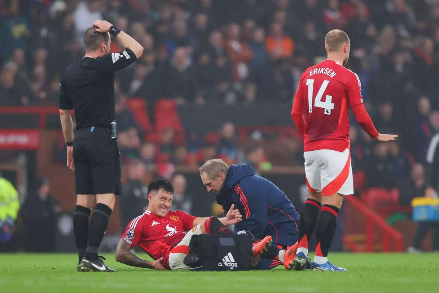 Martinez sustained the knock in the 3-0 win over Leicester (Image: Getty)