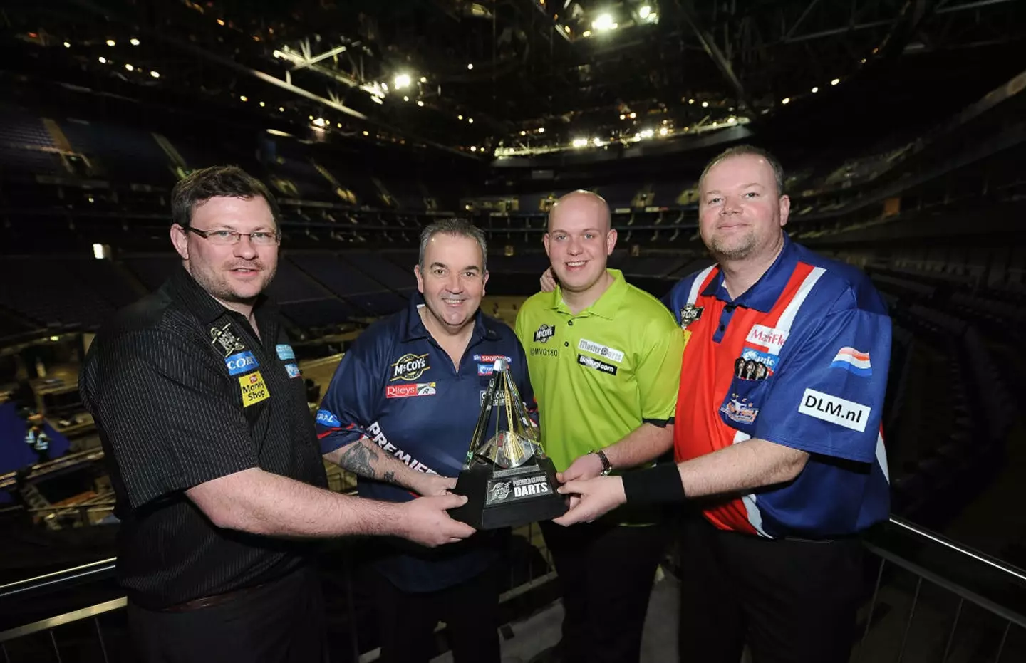 James Wade, Phil Taylor, Michael van Gerwen and Raymond van Berneveld in 2013 (Credit:Getty)