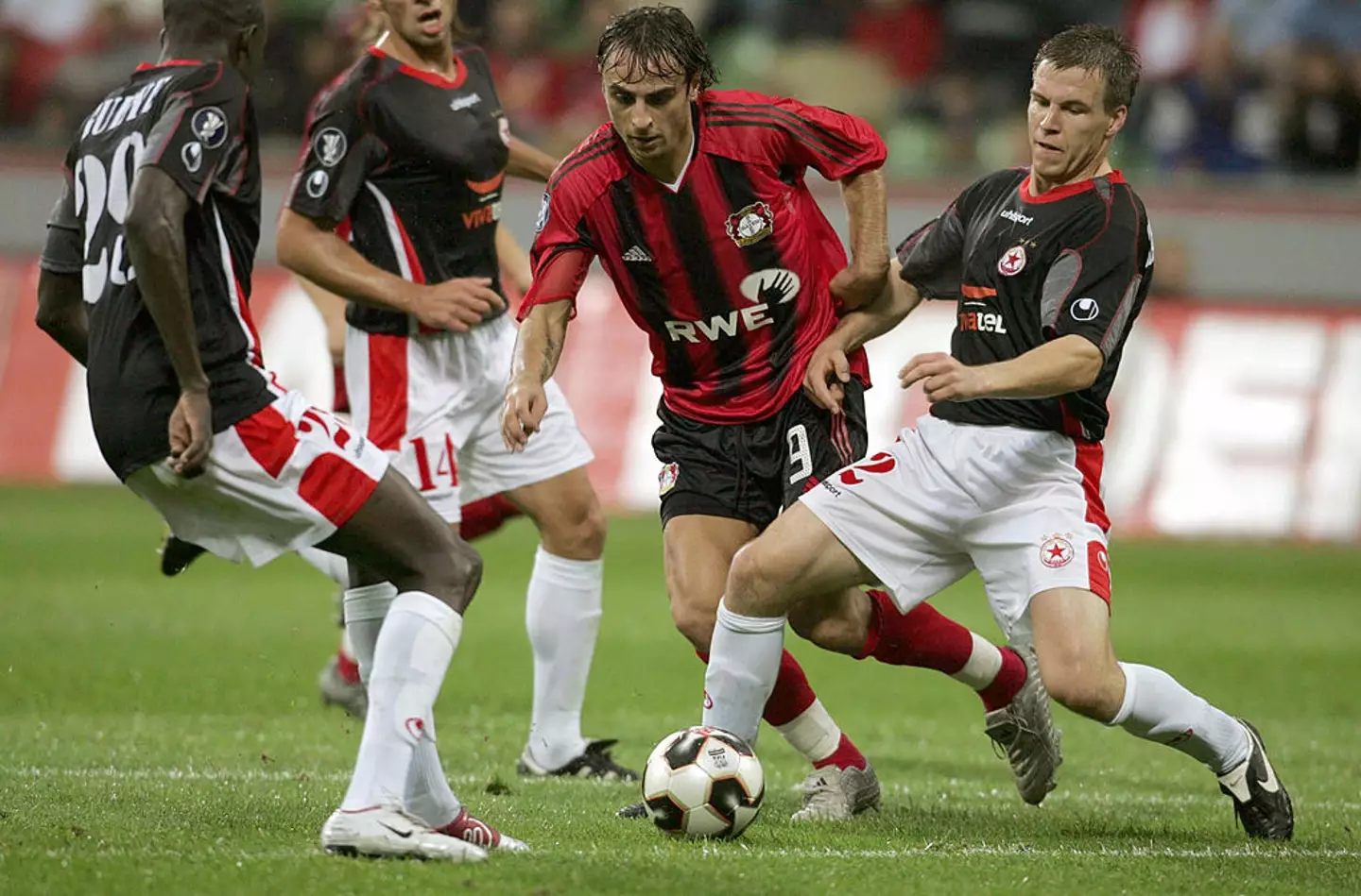 Berbatov played former club CSKA Sofia during a UEFA Cup first round match while he played for Bayer Leverkusen. (Image: JUERGEN SCHWARZ/DDP/AFP via Getty Images)