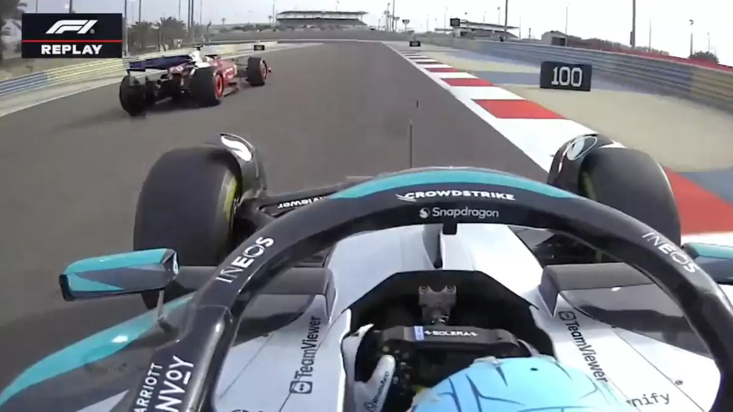 Fans spot George Russell's gesture to Lewis Hamilton on new onboard footage from F1 testing