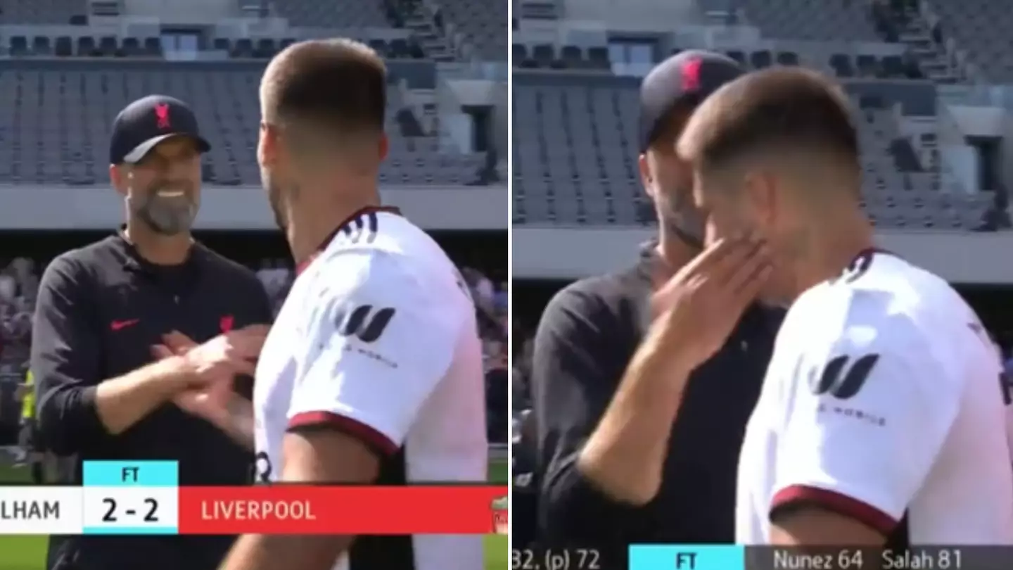 Jurgen Klopp shows his appreciation towards Aleksandar Mitrovic By hilariously slapping him