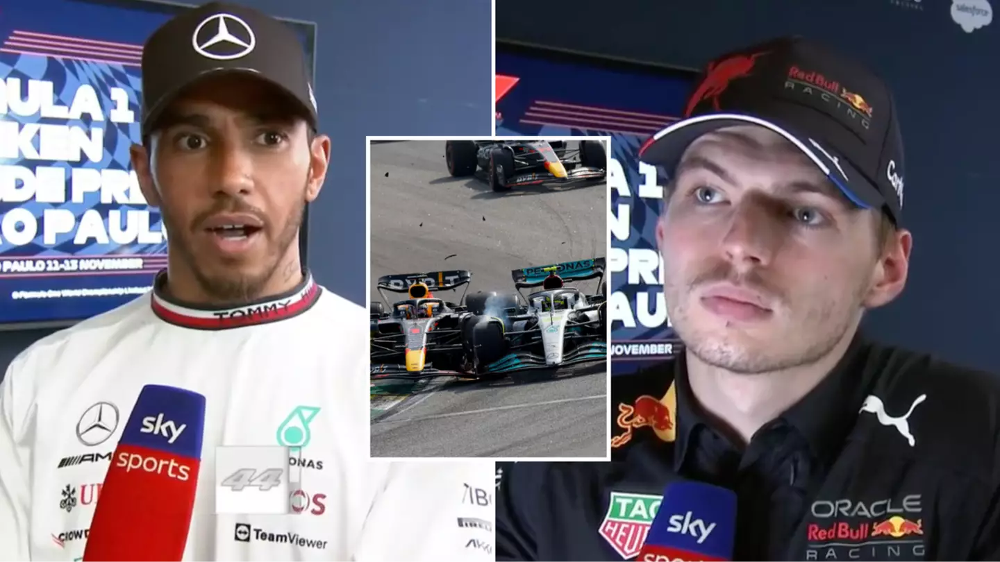 F1 fans are adamant Max Verstappen crashed into Lewis Hamilton on purpose during dramatic Brazilian Grand Prix