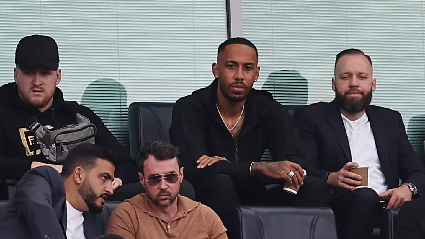 Pierre-Emerick Aubameyang watching Chelsea against West Ham. (Chelsea FC)