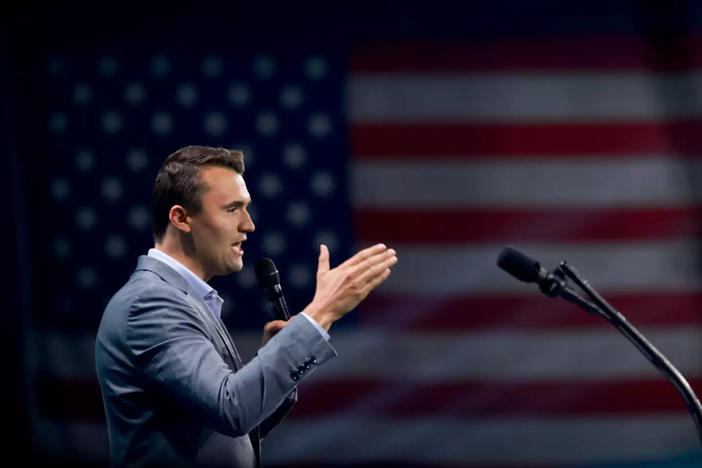 Charlie Kirk was shot and killed aged just 31 (Image: Getty)