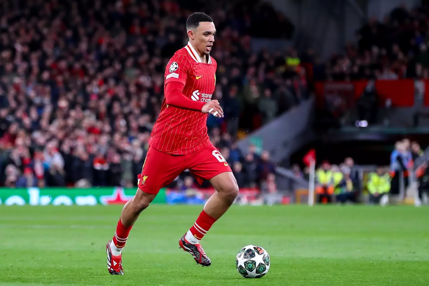 Trent Alexander-Arnold in action for Liverpool. Image: Getty