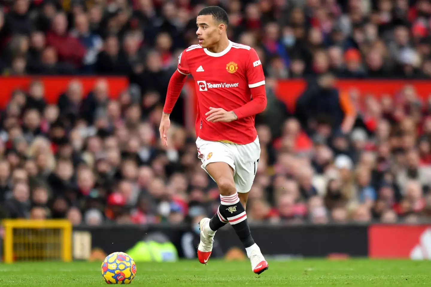 Mason Greenwood in action for Manchester United. (Image