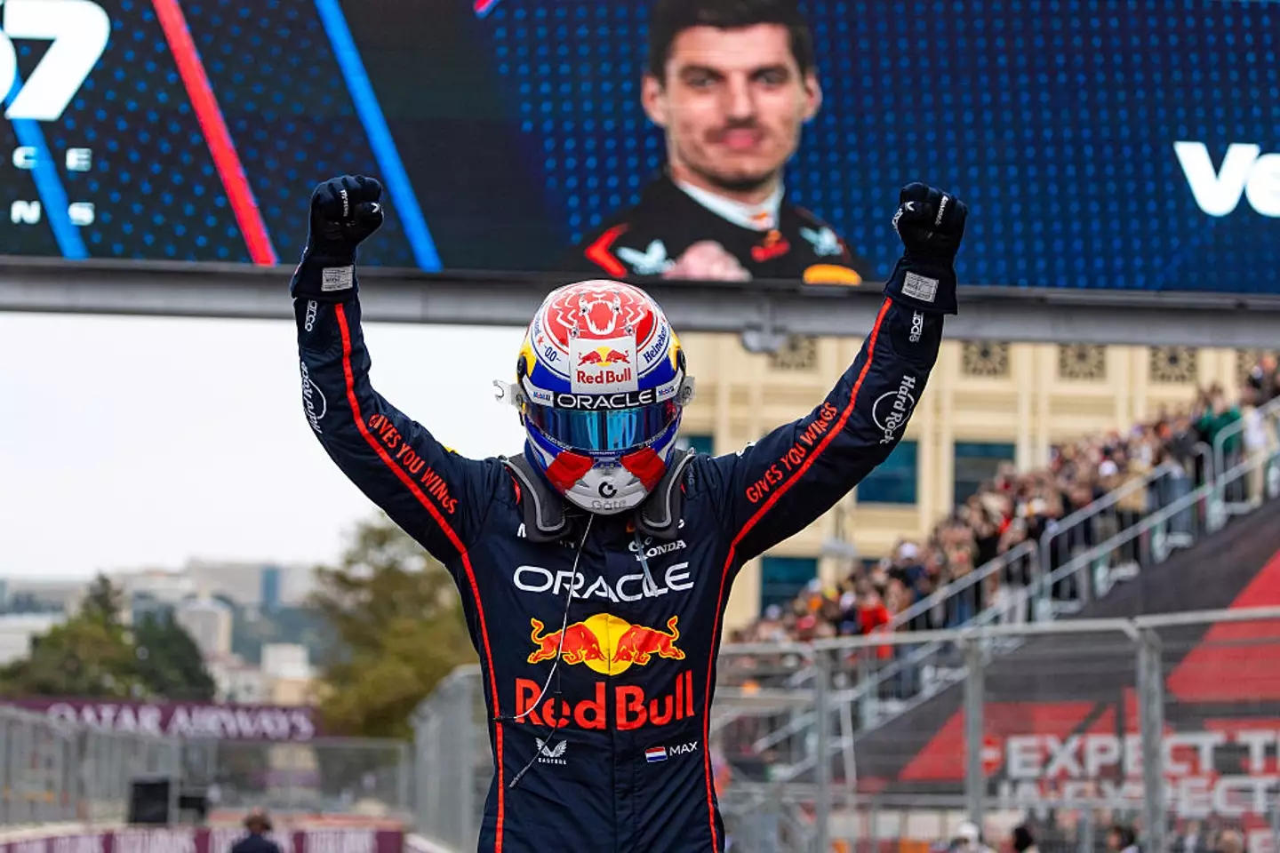 Max Verstappen's win at the Azerbaijan Grand Prix gives him an outside chance of claiming the 2025 title. (Image: Kym Illman/Getty Images)
