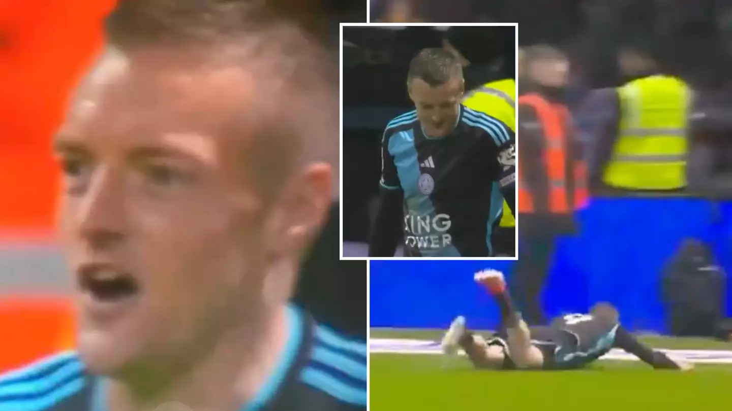 Fans have worked out what Jamie Vardy said after his wild celebration went wrong