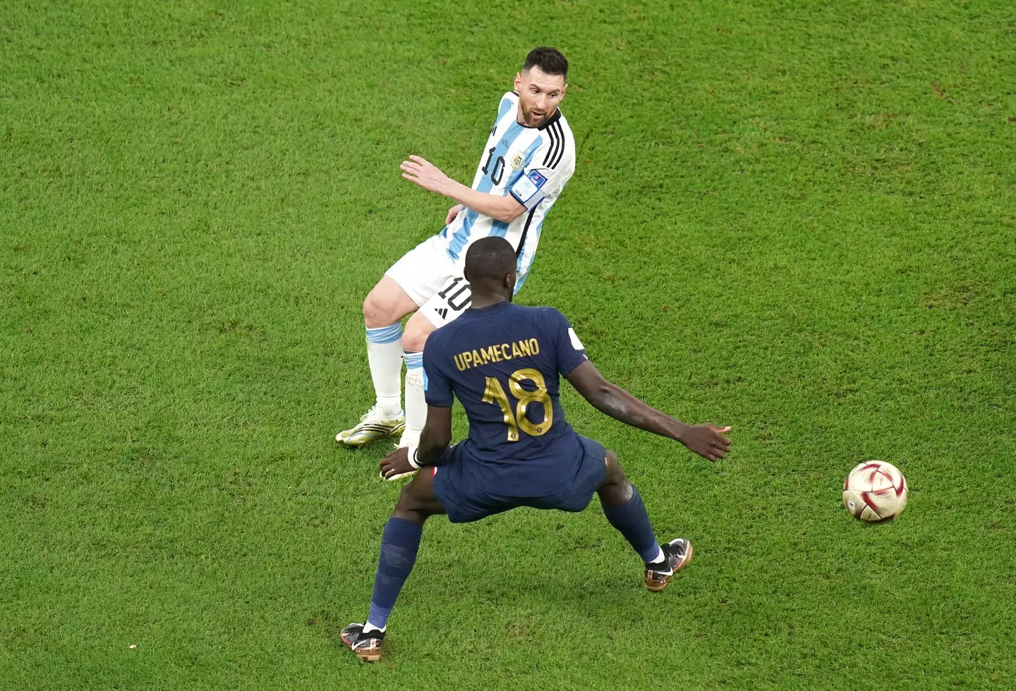 Dayot Upamecano struggled against Lionel Messi and his Argentina teammates