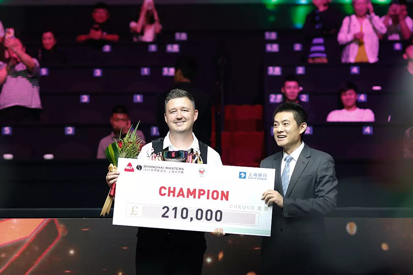 Kyren Wilson pictured after winning the Shanghai Masters title (Image: Getty)