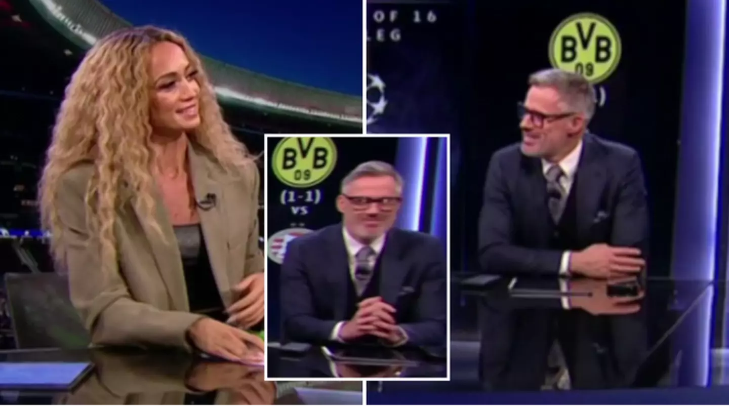 Fans pinpoint the 'exact moment' Jamie Carragher 'knew' he was about to be roasted by Kate Abdo during speech