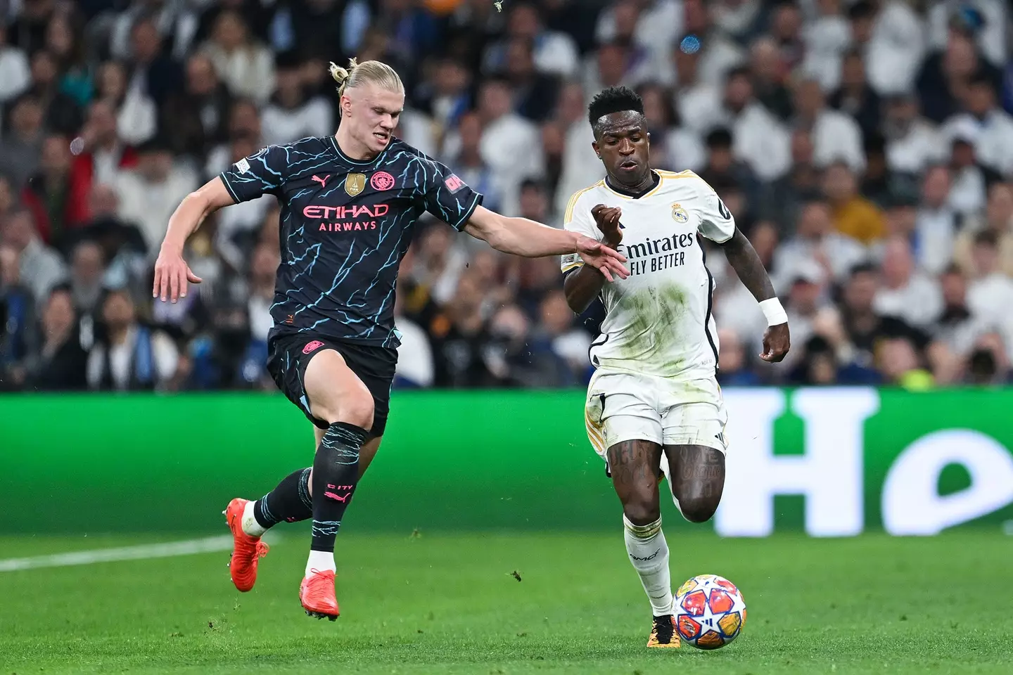 Real Madrid want to sign Erling Haaland to potentially replace Vinicius Jr. Image: Getty