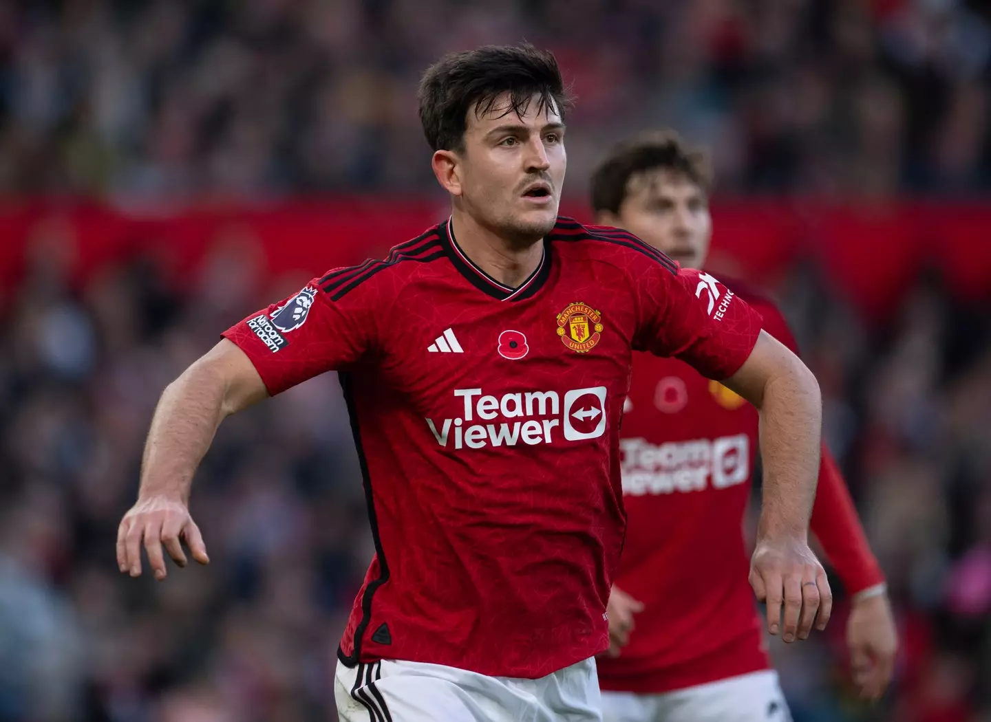 Harry Maguire in action for Manchester United. Image: Getty