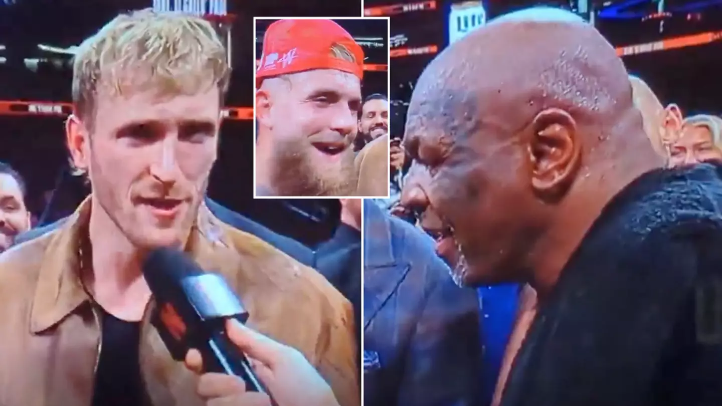 Logan Paul makes awkward six-word comment to Mike Tyson immediately after Jake Paul fight and fans aren't happy